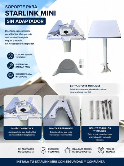 Soporte Antena Tv / Starlink Tsb-recto De Alta Señal
