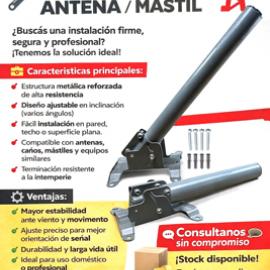 Soporte Regu. Recto P/antena Hasta 90° Incl.tda Wifi Vhf Uhf