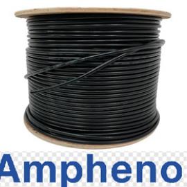 Cable Coaxil RG6 75 ohms. color negro Rollo 305 Mts. 75 ohms 
