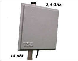 Antena Wireless 14 Dbi 2,4 Ghz. Enlace Wi-fi 10mts.de Cable y conector rp-sma