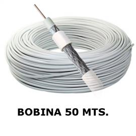Cable Coaxil Rg6 Blanco Rollo 50 Mts.